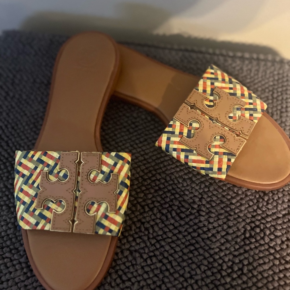 Womens Troy Burch slides.  Very very slightly used.  Size 8 1/2.